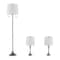 Hastings Home Hastings Home Flared Table Lamps- Set of 3, Silver 104439HXK - alternate 2
